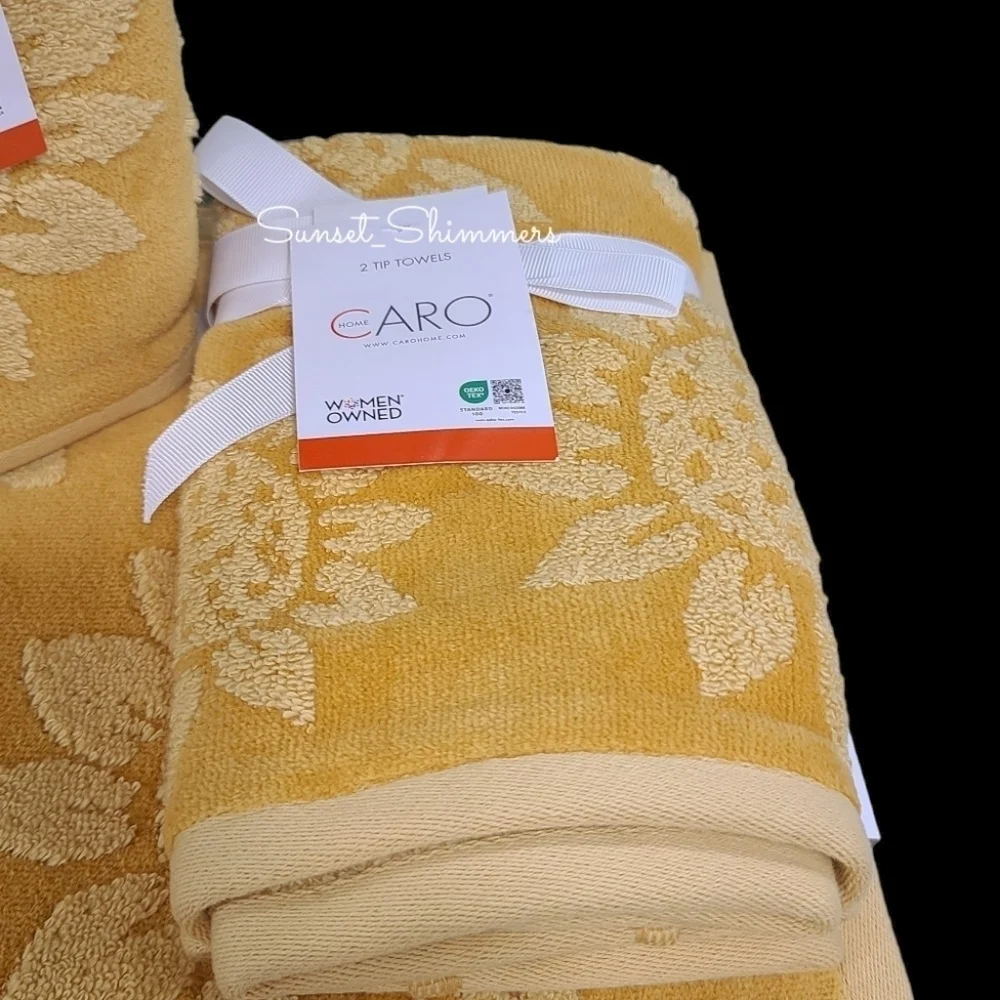 6pc Summer Fall SUNFLOWER BATH HAND TIP TOWEL SET Caro Home NEW
